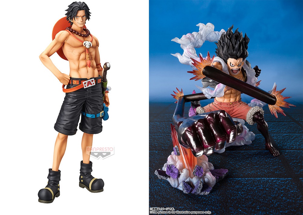 Ace (Grandista) e Lufy Gear 4th Snakeman (Figuarts Zero)